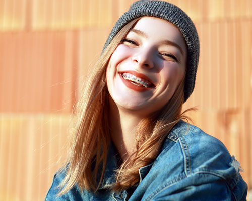 Teenage girl with braces